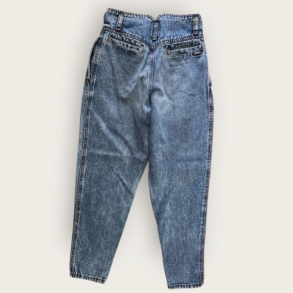 Jordache Jeans Girls Sz 8 Blue No Exit Tapered Hi-rise Pleated VTG 100% Cotton - Picture 3 of 7